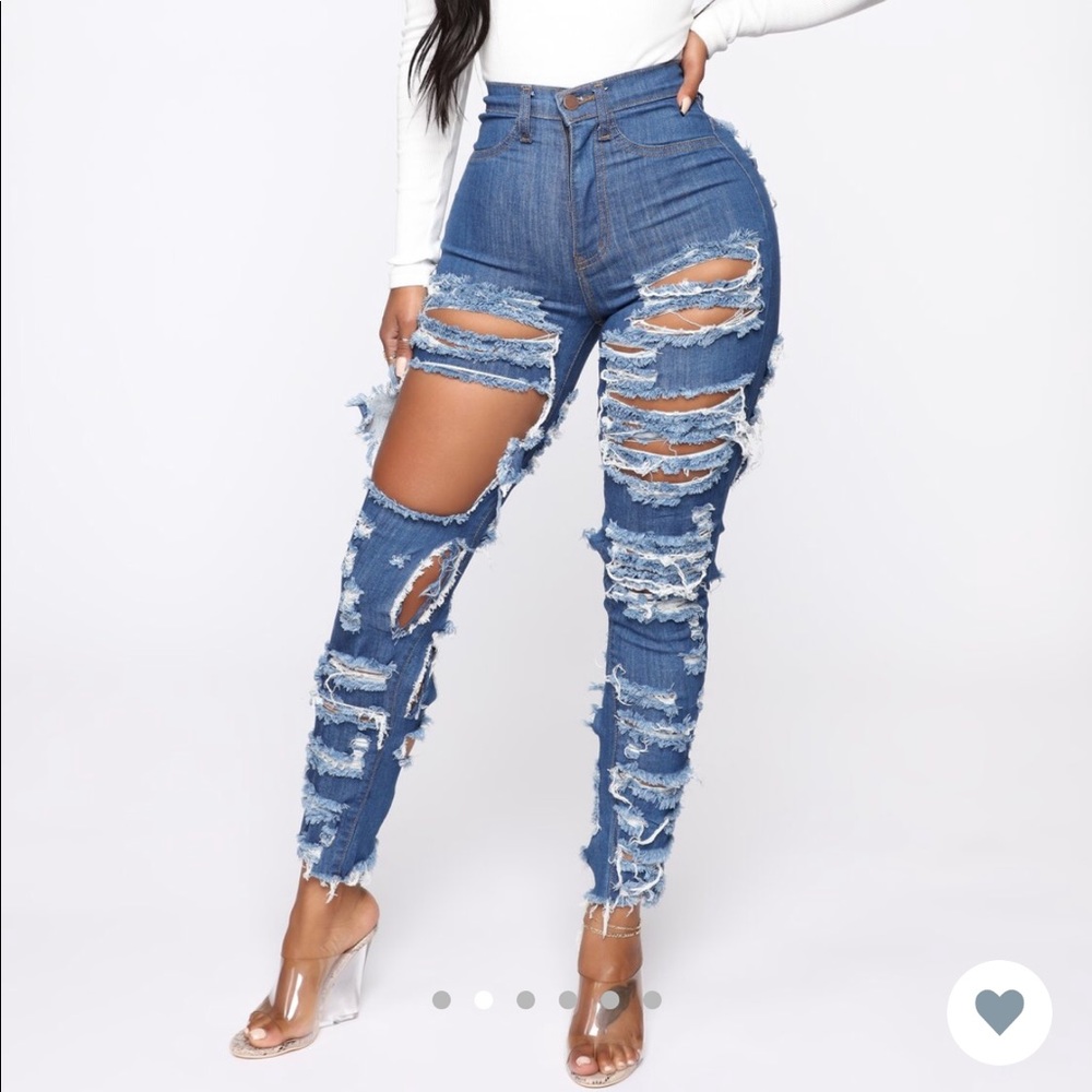 fashion nova distressed jeans